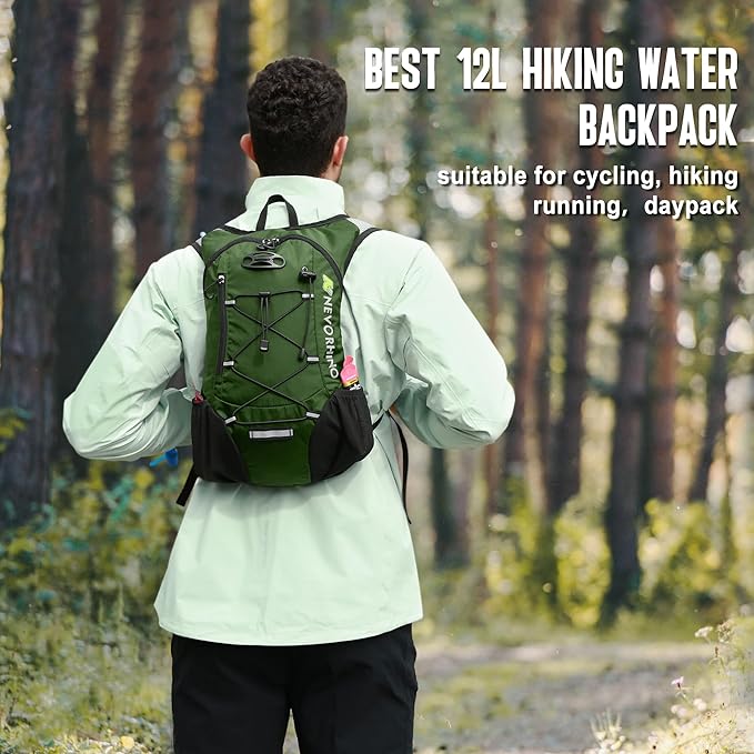 Lightweight Hydration Backpack Running Backpack with 2L Water Bladder Hydro Water Daypack for Cycling Hiking Rave for Men Women