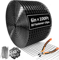 Solar Panel Bird Guard6in X 100ft Critter Guard for Solar Panels1/2inch mesh Black Coated Galvanized Rust-Resistant Netroof Protection net Kitwith 80 Fastener Clips and Cutting Scissor