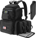 TIDEWE Tactical Range Backpack with Removable Divider Handgun Backpack with 4 Pistol Case Range Bag with Hard Glasses Case