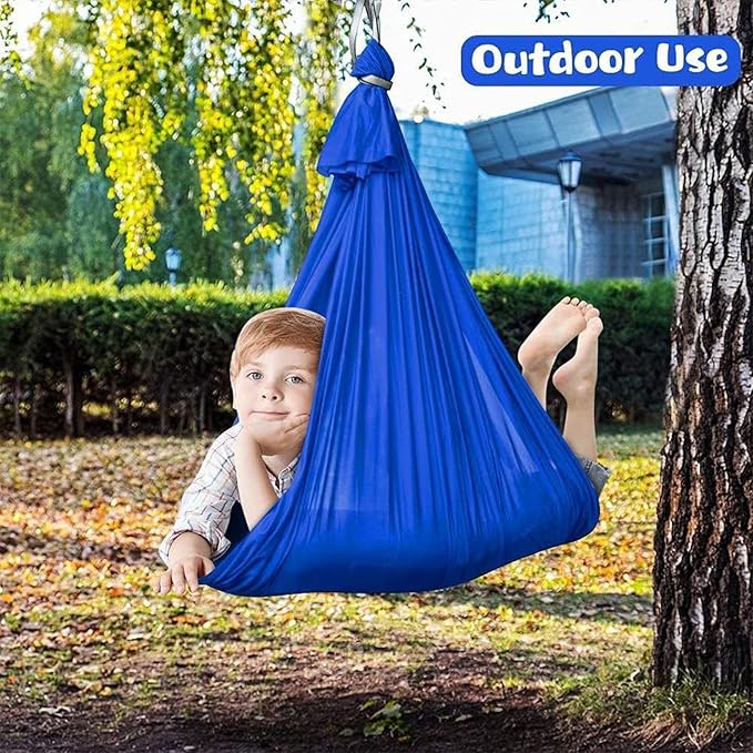 Hammock Swing Kids Elastic Comfort Support Foldable Travel Camping Hammock Sturdy Safe Construction Quick Setup Feature Backyard Garden Play Necessary Children Bedroom 110.24x39.37x0.39 Inches