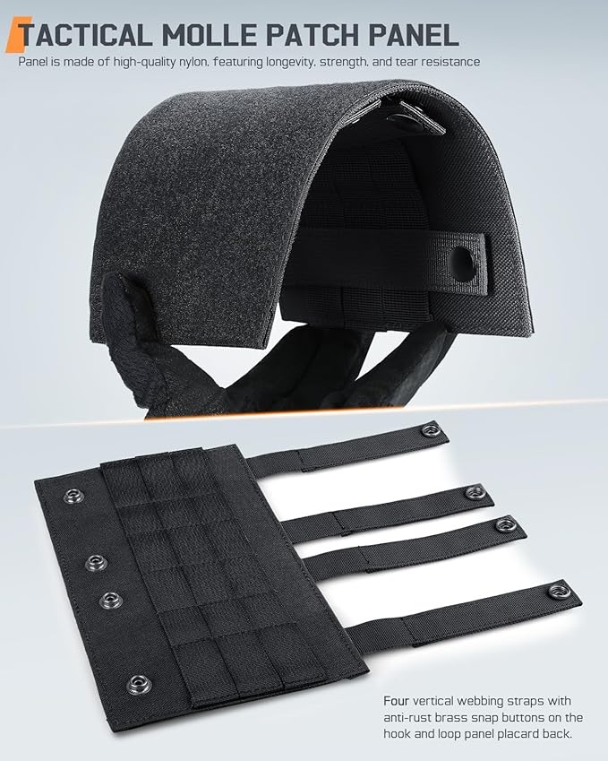 Tactical Multi-Mount Hook &amp Loop Fastening Panel - Portable Fixing Plate for Backpack Badges Stamps Patches (10 X 6 Inches)