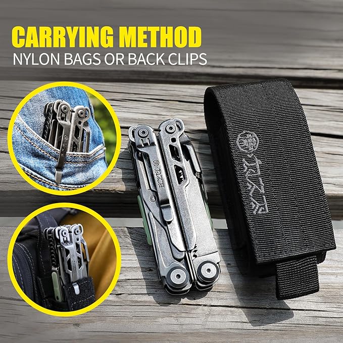 25-in-1 MultitoolPliers with VG10 Steel &amp 14 Screwdriver Bits Stainless Steel Multi Tool for Camping Outdoor Survival Home Repair – Gift for Men &amp Dad