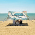 ALAZA Sea Turtle Age of Sail Beach Tent Sun Shelter UPF50+ Protection Beach Shade Canopy w/ 4 Sandbags for Outdoor Camping Fishing Backyard Fun Picnic 10x9 ft