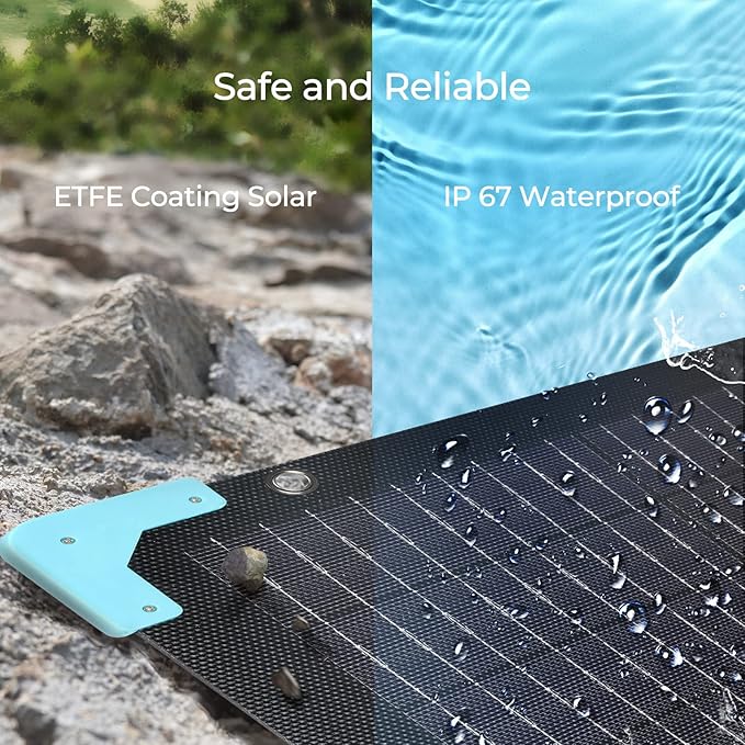 Renogy E Flex 120 Watt Foldable Solar Panel with Adjustable Kickstand and Integrated Carry Handles for Road Trip Camping RV and Fishing