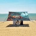 ALAZA A Halloween Gnome Dressed in A Witchs Hat and Holding Beach Tent Sun Shelter UPF50+ Protection Beach Shade Canopy w/ 4 Sandbags for Outdoor Camping Fishing Backyard Fun Picnic 10x9 ft