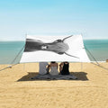 ALAZA Bull Highland Cow Beach Tent Sun Shelter UPF50+ Protection Beach Shade Canopy w/ 4 Sandbags for Outdoor Camping Fishing Backyard Fun Picnic 10x9 ft