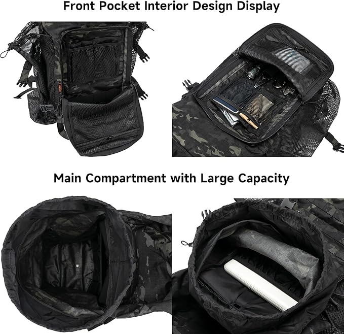 EXCELLENT ELITE SPANKER 40L Camping Hiking Backpack for Men and Women Tactical Military Backpack Large Rucksack for Outdoor Activities Travel Backpacking(MCB)
