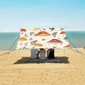 ALAZA Funny Mushroom and Leave Beach Tent Sun Shelter Portable Canopy Sunshade for Outdoor Camping Picnics Backyard Fun 10x9 ft