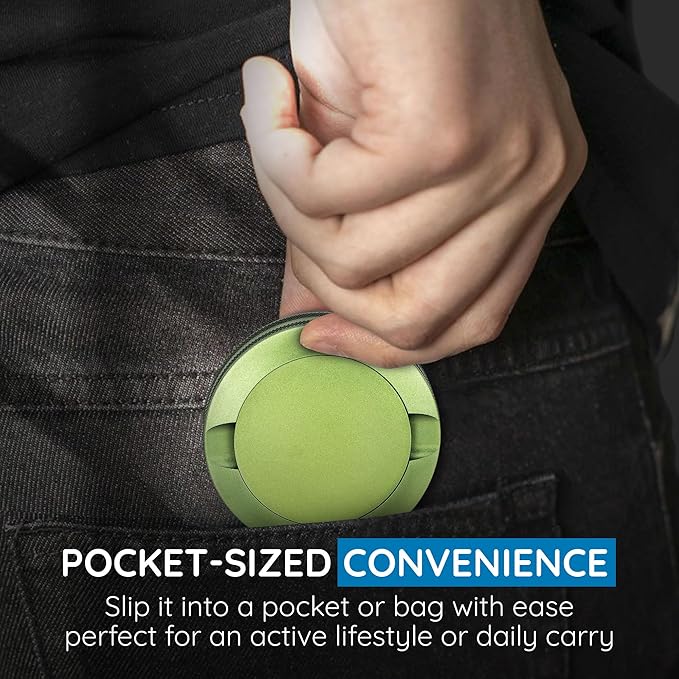 Premium Pouch Container | Metal Can | Moisture &amp Odor Proof Snus Can | Pouch Accessories (Green)