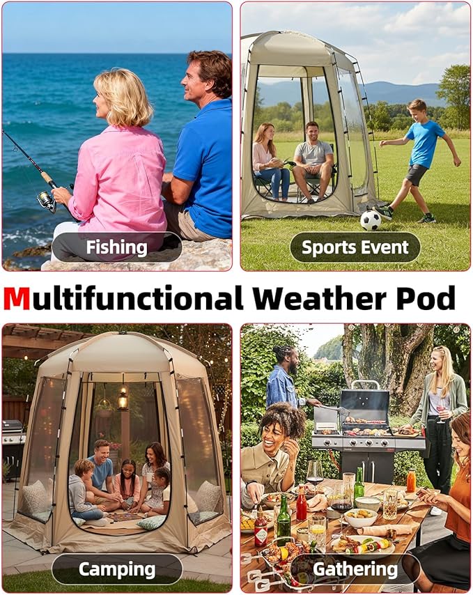 Abahub 3-5 People Clear Bubble Tent Winter Weatherproof Sports Tent with Sealed Floor Portable Outdoor Dome Tent with Carrying Bag for Sports Games Camping Fishing Cheering