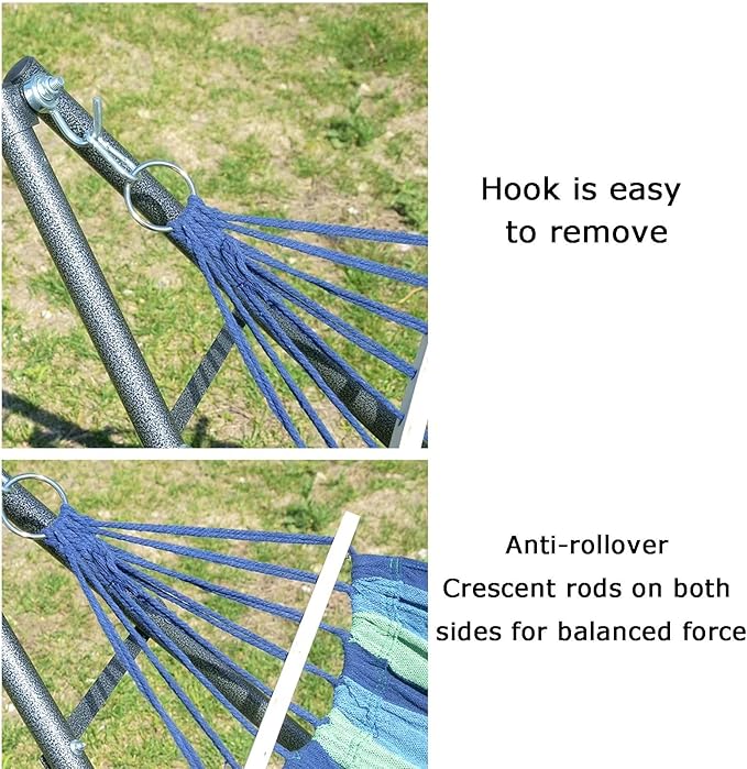Hammock Stand 350kg Load Capacity Hanging Swing Holder Rack with Hammocks for Garden Patio Camping Picnic(Red)