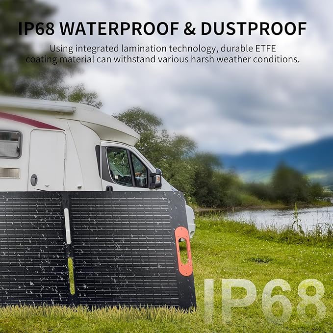 200 Watt Solar Panel200W Solar Panelfor Power Station GeneratorCharger with MC4 Output3-in-1 DC Connector23.5% High Efficiency for Outdoor Camping RV Travel(200W)