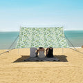 ALAZA Cartoon Frog Leaves Beach Tent Sun Shelter UPF50+ Protection Beach Shade Canopy w/ 4 Sandbags for Outdoor Camping Fishing Backyard Fun Picnic 10x9 ft