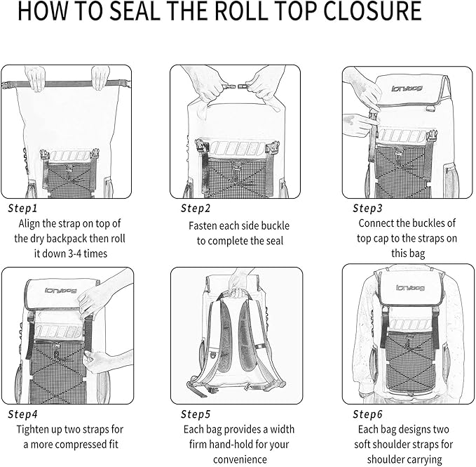 IDRYBAG Waterproof Backpack for Men 25L/45L Dry Bags Kayak Dry Backpack Camping Hiking
