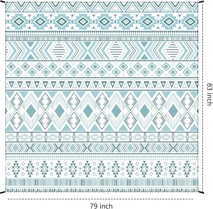 Beach Blanket Waterproof Sandproof Beach Mat 79 X 83/10'x9'for 2-8 Adults Quick Drying Outdoor Picnic Mat Beach Accessories for Travel Camping Hiking