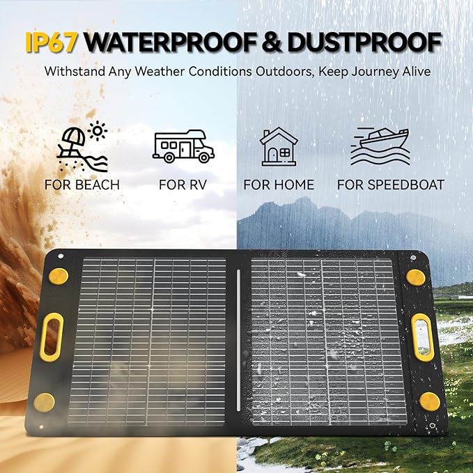 100W Bifacial Portable Solar Panel Bend Resistant Foldable Solar Panel 100Watt 22V Monocrystalline Solar Charger for Power Station IP67 Waterproof for Outdoor Camping Van RV Trip