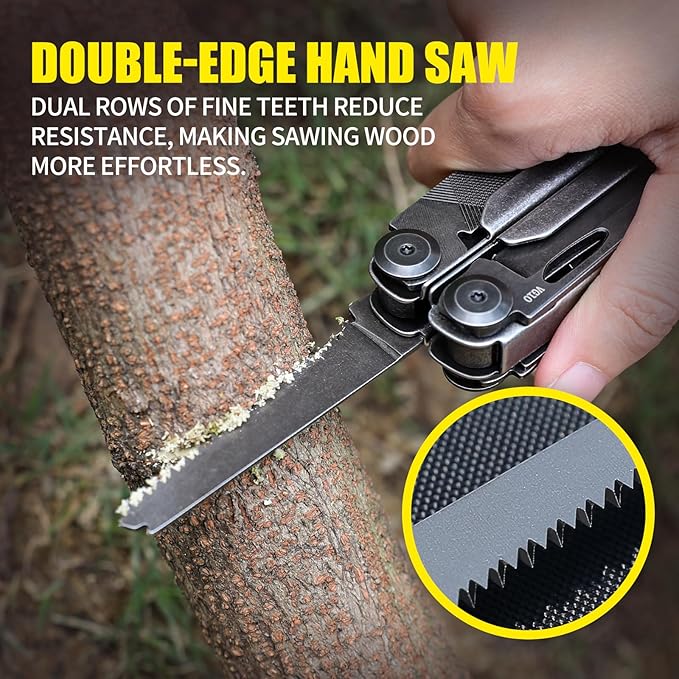 25-in-1 MultitoolPliers with VG10 Steel &amp 14 Screwdriver Bits Stainless Steel Multi Tool for Camping Outdoor Survival Home Repair – Gift for Men &amp Dad