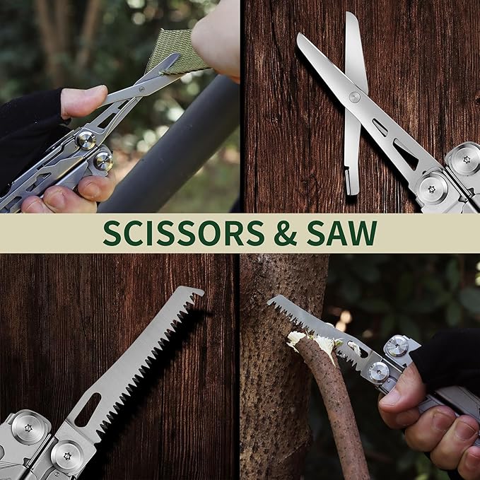 POXIMO 17-In-1 Multitool Gifts for Men Dad Him Multi Tool Pliers EDC Multi-Tool Kits Stocking Stuffers Pocket Knife Gadgets for Camping Hiking Surviving Fishing Hunting