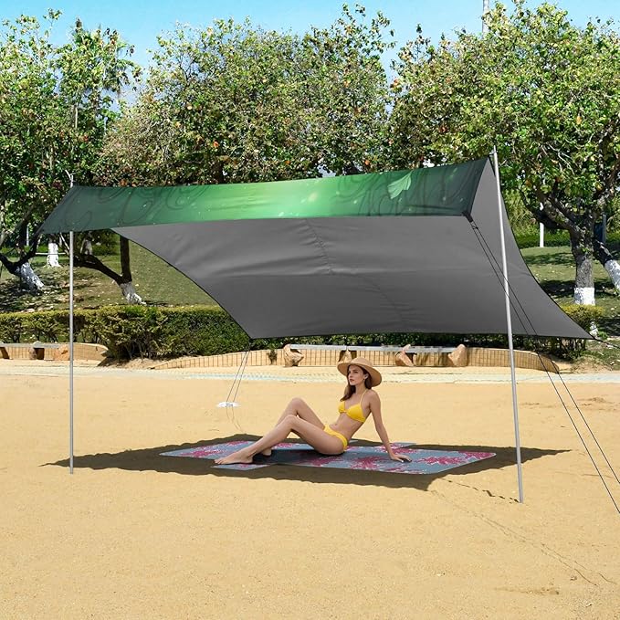 St Patrick's Day Leprechaun Hat Beach Tent Sun Shelter Set UPF50+ UV Protection 10.5 x 9.19 FT Camping Shade Canopy with Sandbags Sand Anchors Carrying Bag and Others