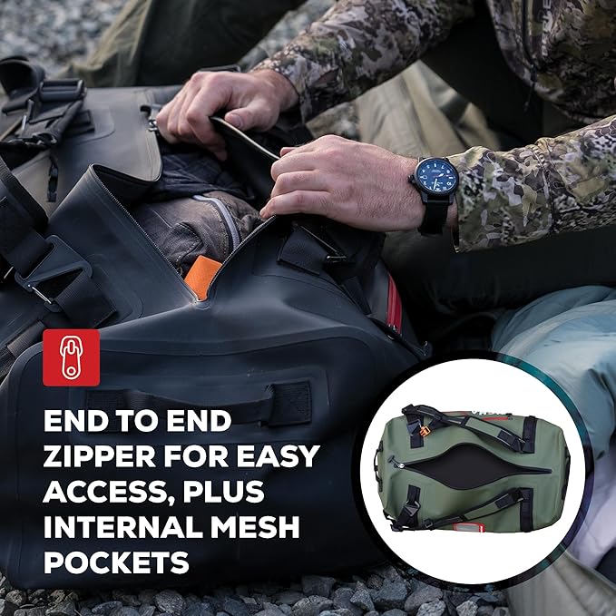 Uncharted Supply Co. The Vault Waterproof Duffel Bag - Airtight bag with Backpack Straps Carry-On Size Perfect for travel boating camping recreation. (Gunmetal 100L)