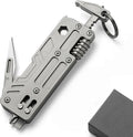 Titanium Pocket Wrench Multitool 0.1 lbs Lightweight EDC Keychain Tool with 15mm Adjustable Jaw 9-in-1 Functions — Auto Window Breaker and Screwdriver for Daily Carry