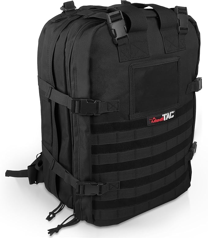 MediTac Deluxe Special Ops Tactical Field Medical Stomp Pack - Largest Backpack for all Gear &amp Equipment - Black