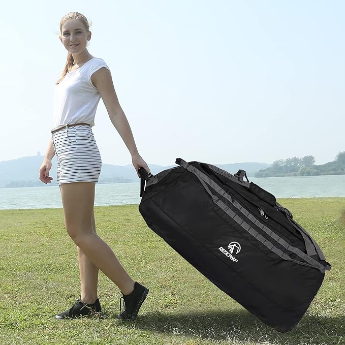 REDCAMP 85L/120L/140L Foldable Duffle Bag with Wheels Large Travel Duffel Bag