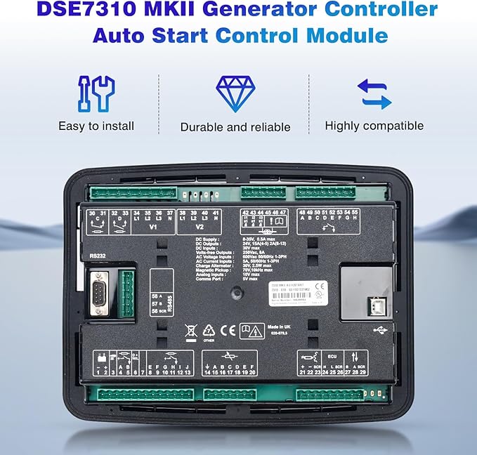 DSE7310 MKII Auto Start Control Module Suitable for a Wide Variety of Single Diesel or Gas Gen-Set Applications LCD Display Controller Panel