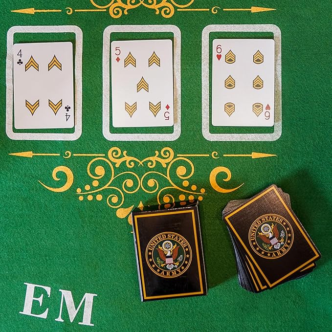 US-Army Flask &amp Cards Set | Leather-Wrapped Hip-Flask with Rank Playing Cards | Army Card &amp Flask-Set