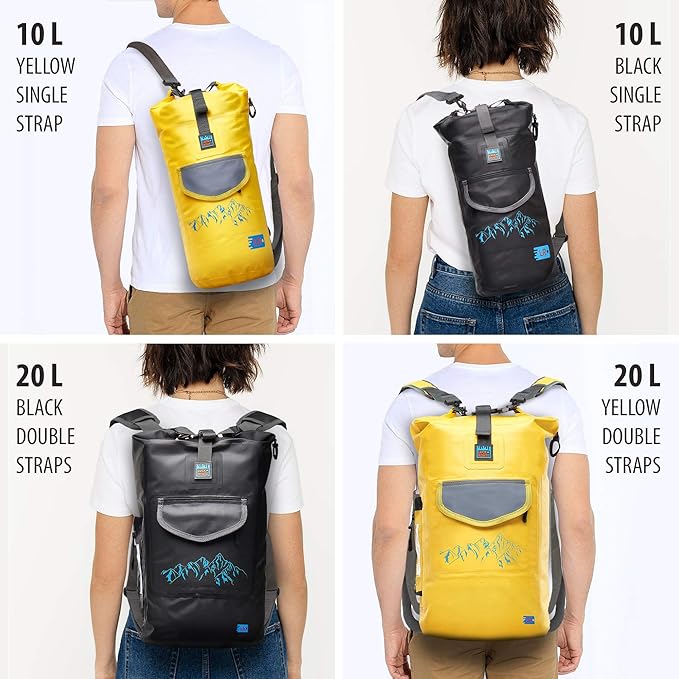 Luck route Dry Bag - Waterproof Backpack for Kayaking Boating and Fishing - Quick-Access Outer Pocket &amp 500D Tear Resistance PVC