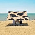 ALAZA Light Yellow Cow Pattern Beach Tent Sun Shelter Portable Canopy Sunshade for Outdoor Camping Picnics Backyard Fun 10x9 ft