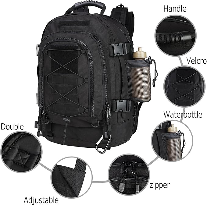 Greencity 3 Day Tactical Backpack Large Capacity Army Molle Bag Expandable Hiking Camping Hunting