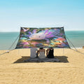 ALAZA Rainbow Salamander Axolotl Butterfly Beach Tent Sun Shelter UPF50+ Protection Beach Shade Canopy w/ 4 Sandbags for Outdoor Camping Fishing Backyard Fun Picnic 10x9 ft