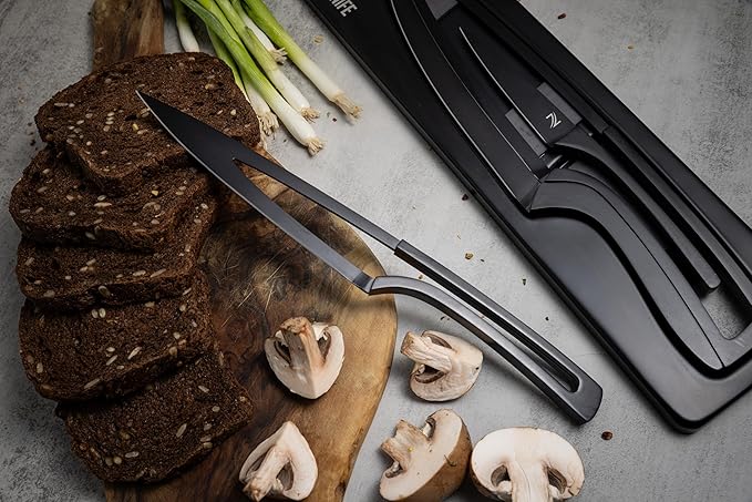 NestKnife Magnetic Knife Set - VG10 High Carbon Stainless Steel Kitchen Knives with Patented Space-Saving Nesting Design &amp Magnetic Holder - 4 Piece Razor Sharp Professional Chef Knife Set