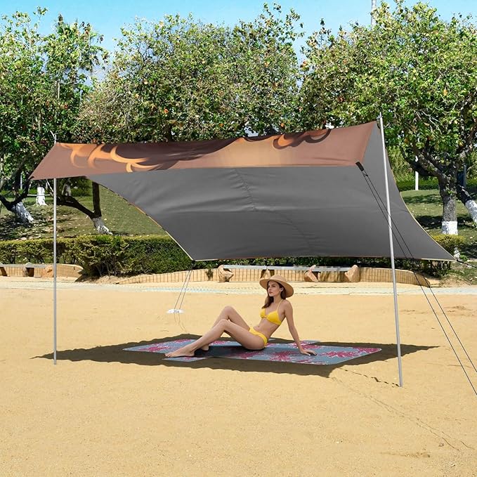 ALAZA Portrait of The Beautiful African Woman Beach Tent Sun Shelter Portable Canopy Sunshade for Outdoor Camping Picnics Backyard Fun 10x9 ft