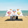 ALAZA Miyazaki Hayao Style Ice Cream Seamless Pattern with White Background Beach Tent Sun Shelter Portable Canopy Sunshade for Outdoor Camping Picnics Backyard Fun 10x9 ft