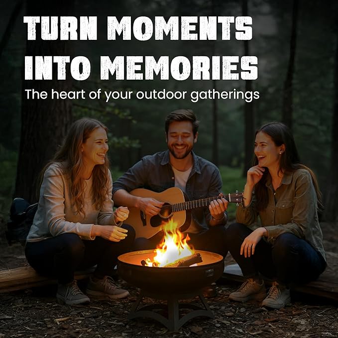Liberty Fire Pit – Ohio Flame Wood Burning Outdoor Fire Pit - 36 Diameter with Hollow Base (Made in USA)