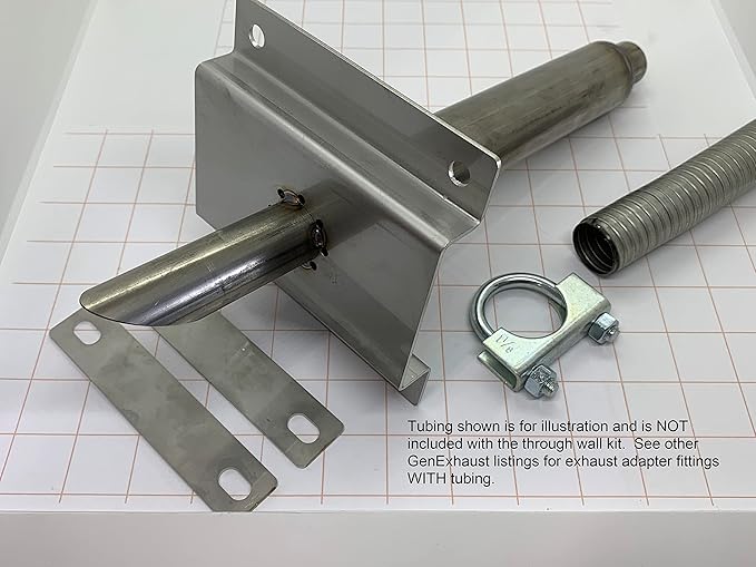GenExhaust Universal generator exhaust system double layer wall attachment for 1 ID steel flex tubing