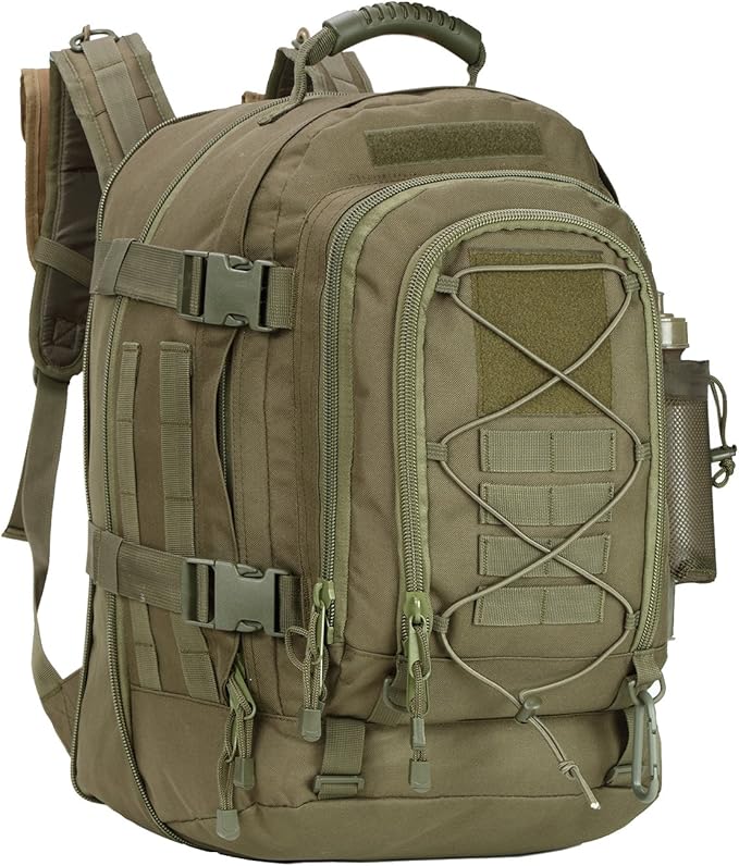 Large Tactical Backpack for Men Military Backpack with DIY System for Travel WorkCampingHuntingHikingSports (GREEN)