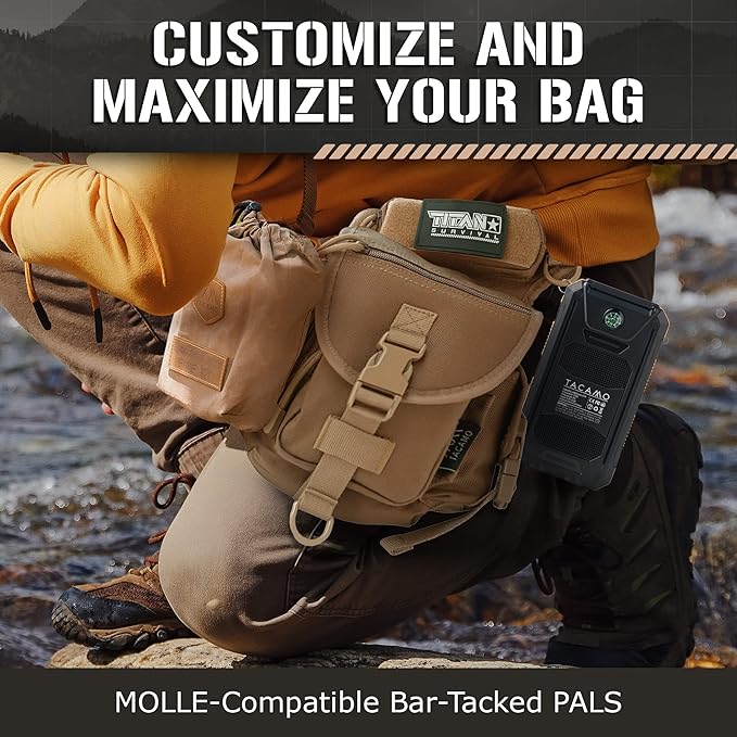 TACAMO® 10L Tactical Drop Leg Bag for Men Waterproof Thigh Bag Hip Leg Pouch