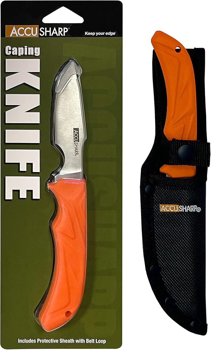 AccuSharp Bone Saw &amp Caping Knife Bundle Ergonomic and Durable Cutting Tools with Sheaths Precision Tools for Game Processing Camping and Outdoor Adventures