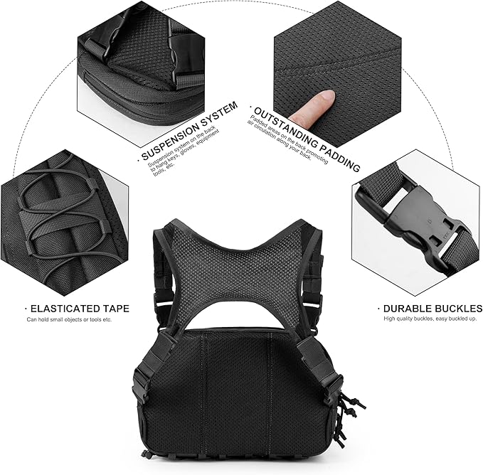 Mardingtop Chest Bag for MenOutdoor Tactical Molle Vest Chest Pack for RunningCyclingHikingEDCTravel