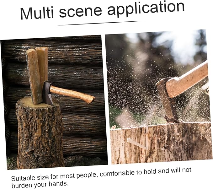2Pcs Wooden Hatchet Handle Replacement Durable Camp Ax Handle Skid Grip Shockproof Design for Broad Axe Easy Installation Reliable Outdoor Tool