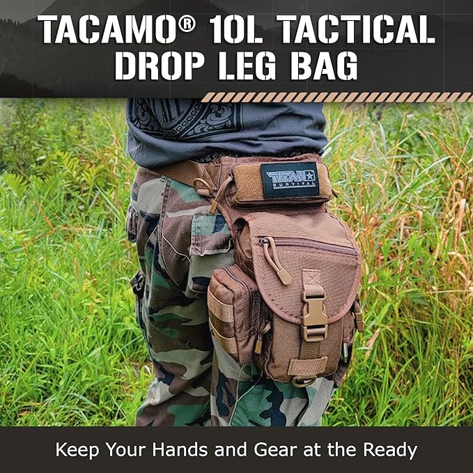 TACAMO® 10L Tactical Drop Leg Bag for Men Waterproof Thigh Bag Hip Leg Pouch