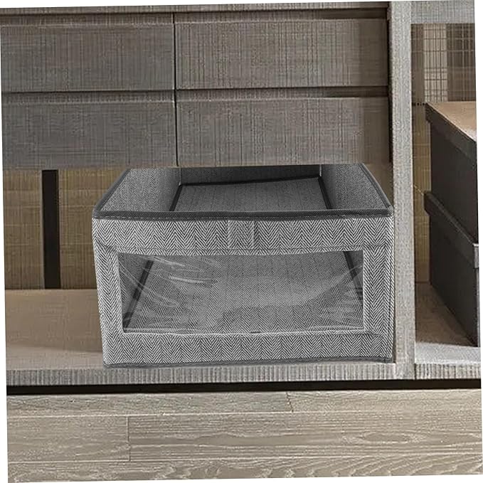 2pcs Foldable Bins Woven Storage Boxes Open Closet Organizer Clothes Storage Case Window Easy to Move Bedroom Containers