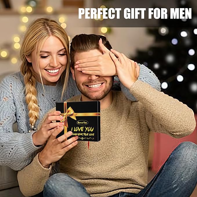 RoverTac Multitools Gift Set – 12-in-1 Multi Tool Hammer LED Flashlight Utility Knife in “I LOVE YOU” Gift Box – Tool Gift for Husband Boyfriend Him Men – Camping Gear &amp Survival Tools
