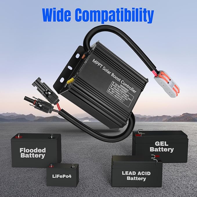 900W SmartSolar MPPT Boost 24V/36V/48V/60V/72V MPPT Solar Charge Controller LCD Display Solar Panel Regulator for Sealed Flooded AGM Gel LFP User Batteries Ideal for Golf Carts Electric Vehicles RVs