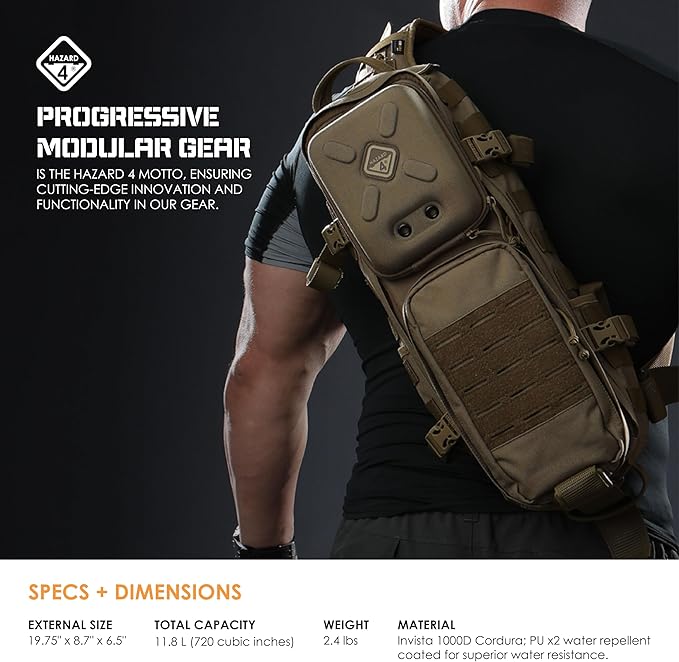 HAZARD 4 Plan B - Go-Bag Sling Pack With Molle Cross Body EDC Bag Travel Hiking Outdoor Activity (11.8 L) (Coyote Plan-B '17)