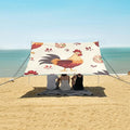 ALAZA Many Carttoon Rooster with Egg Beach Tent Sun Shelter Portable Canopy Sunshade for Outdoor Camping Picnics Backyard Fun 10x9 ft