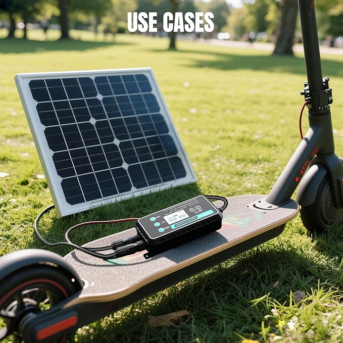 10A Waterproof Boost MPPT Solar Charge Controller Solar Panel for LiFePO4 Gel Batteries Solar Charge 48 Volt Golf Cart BatteriesElectric Bike Electric SkateboardElectric Surfboard Batteries etc